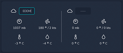 ICAO Input to Weather Widget